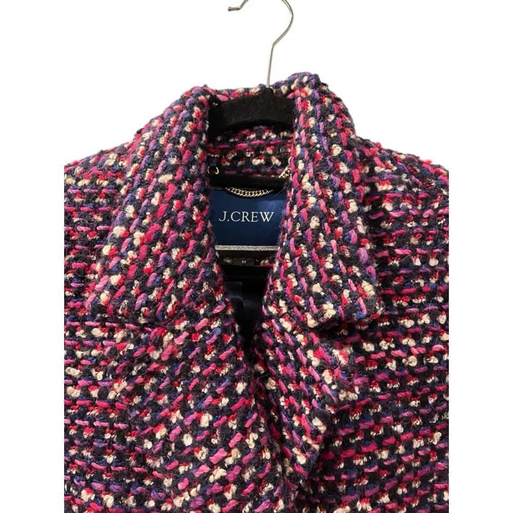 J. Crew Lady Jacket Italian Tweed Nello Gori Mill Blazer Size Medium Wool Mohair - Picture 2 of 10